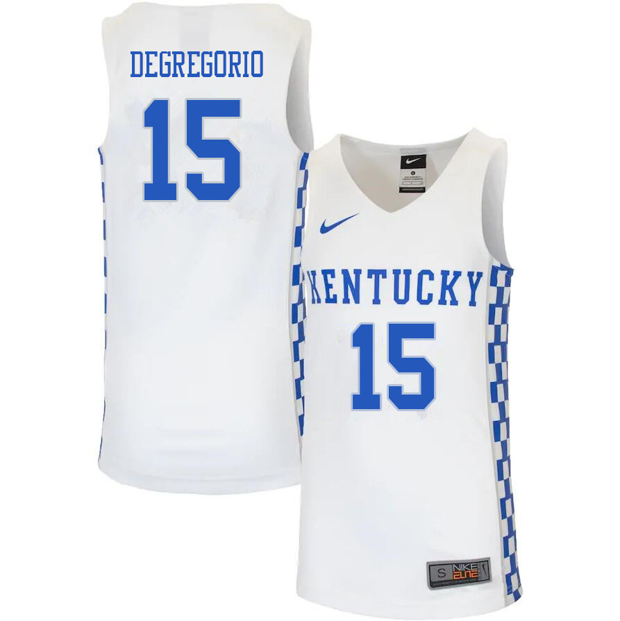 Men #15 Isaac DeGregorio Kentucky Wildcats College Basketball Jerseys Sale-White - Click Image to Close